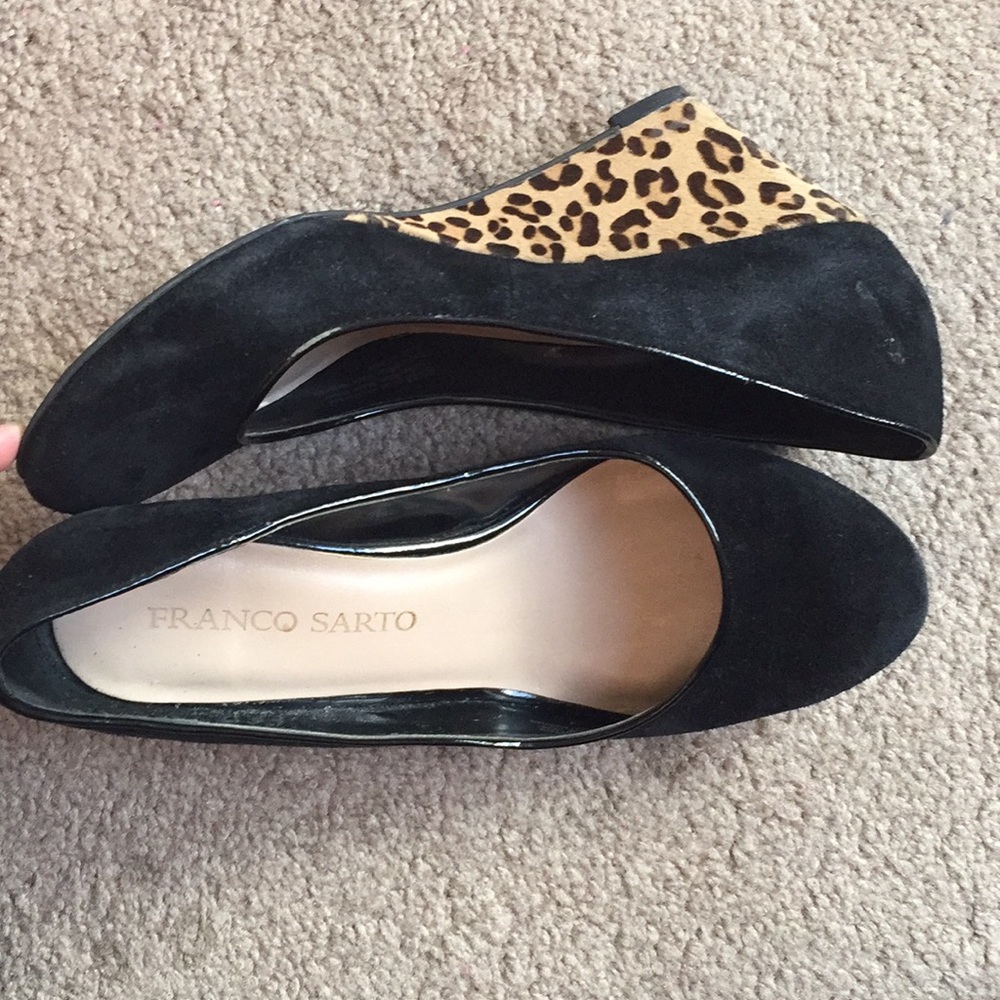 Franco Sarto leopard wedge